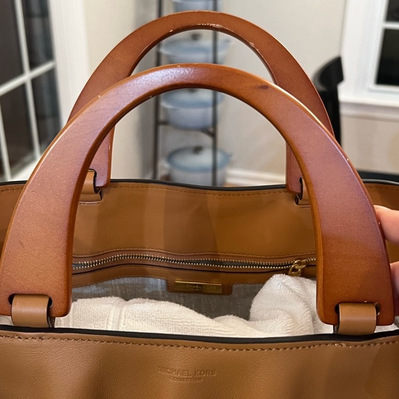 MICHAEL KORS COLLECTION Stanwyck leather tote in rattan - Picture 3 of 8